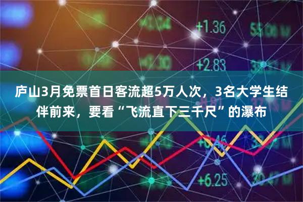 庐山3月免票首日客流超5万人次，3名大学生结伴前来，要看“飞流直下三千尺”的瀑布
